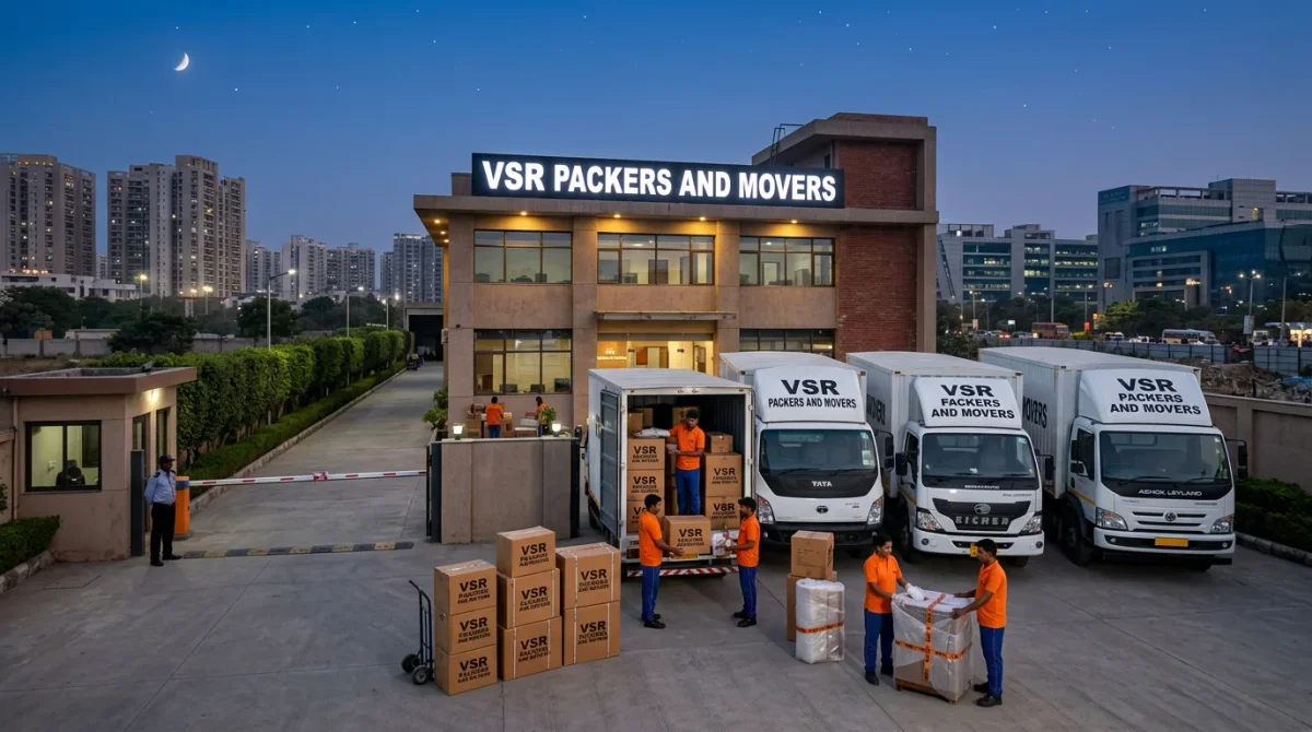 VSR Packers and Movers office building exterior in Gurugram India